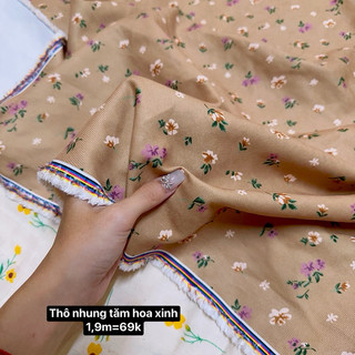 Vải thô nhung tăm hoa nhí 1,9m