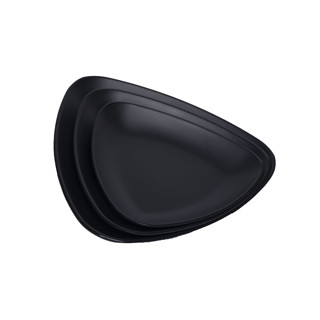 Dĩa tam giác 3 size nhựa melamine màu đen nhám