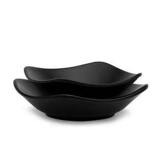 Dĩa vuông nhỏ nhựa melamine nhám đen