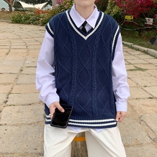 Áo len gile nam nữ cổ V, áo gile len nam nữ unisex form rộng thời trang ulzzang phong cách hàn quốc B13