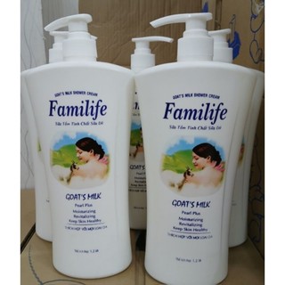 Sữa tắm trắng da tinh chất dê familife 1200ml