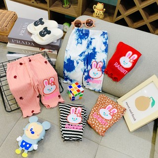 Quần legging lửng cho bé gái, Quần thun hè cho bé từ 7-18kg