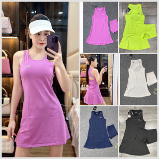 Váy liền thân tennis nữ xinh ạ, thun lạnh co giãn 4 chiều mịn mát (kèm quần)phom ôm nhé các chị