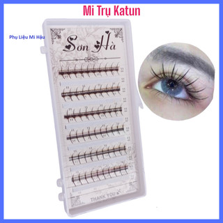 Mi Trụ Katun_Mi Katun Cong C,D Hộp Lông Mi Katun Trụ Dày 0.07_Mi Thiết Kế Sẵn_Mi Khay_Mi Fan Trụ Katun Chập Sợi_Keo,Nhíp