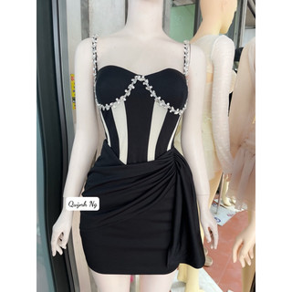 Váy body Khâu Đá Tà Eo Sang Chảnh