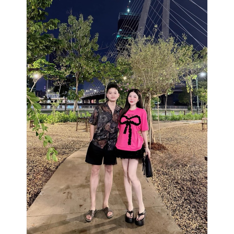 Set Nơ Hồng Mix Váy