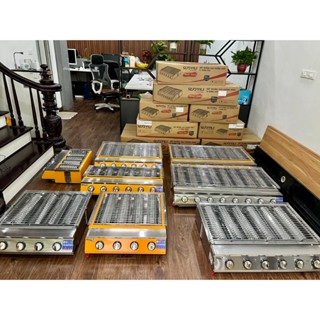Bếp Nướng Gas Hồng Ngoại Không Khói Chất Liệu Inox , Bếp gas nướng hàu 4 6 8 họng Bảo Hành 12 THÁNG