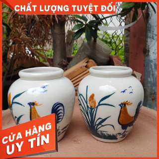 Lu bia con gà, cốc bia con gà vẽ tay, lu trà đá, cốc bia gốm sứ, lu bia gốm sứ, lu bia phong cách độc(sĩ và lẽ)
