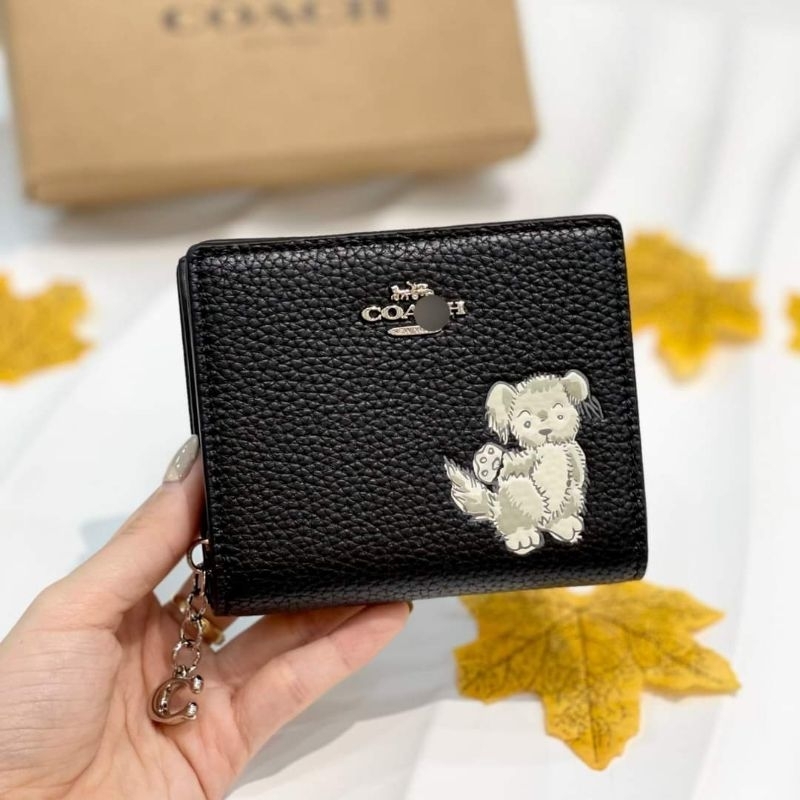 (HÀNG SẴN) Ví COACH GẬP SNAP (ĐEN)