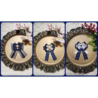 Nơ cài áo tag cài áo vintage lolita màu xanh navy