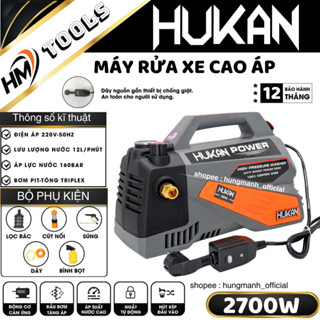 [Mới 2024] Máy rửa xe chỉnh áp HUKAN CWM2700, Công suất 2700W, Có ÁP CHỐNG GIẬT, Bơm PIT-TÔNG TRIPLEX