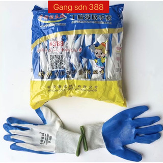 Sỉ 24 Đôi Gang tay Bảo Hộ Lao động Sơn Xanh (Loại dầy).( khách mua được kiểm tra hàng trước)