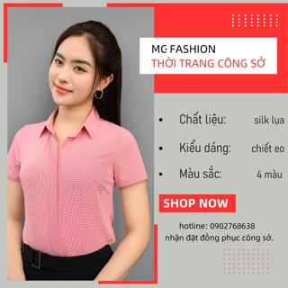 Áo Sơ Mi Nữ Công Sở Kẻ Cộc Tay Mc Fashion a645