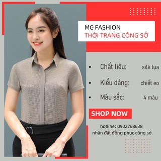 Áo Sơ Mi Nữ Công Sở Ngắn Tay Kẻ Sọc Caro Mc Fashion a645