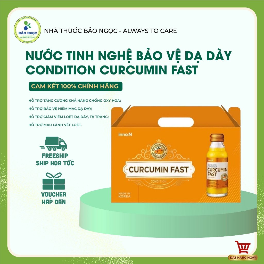 [HỎA TỐC] Set Quà Tặng 10 Chai Nước Tinh Nghệ Bảo Vệ, Tăng Cường Chức Năng Dạ Dày CONDITION CURCUMIN