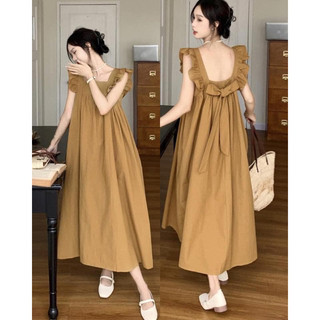 Váy cánh tiên nơ sau dáng dài mặc được 2 kiểu, đầm maxi form rộng thoải mái, chất liệu mềm mại