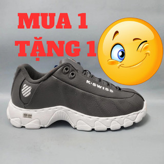 Giày Sneaker KSwiss thể thao nam nữ màu xám ghi mẫu mới da thuộc