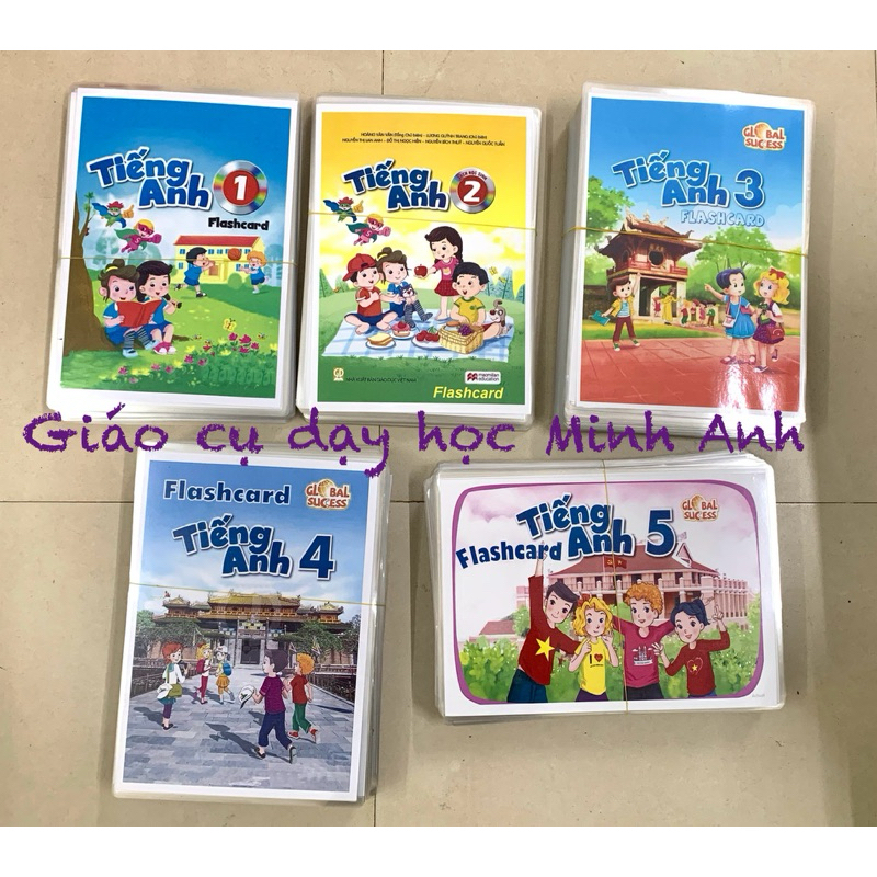 [Mới nhất] Thẻ Flashcard Tiếng Anh Global Success Từ Lớp 1-lớp 5 Khổ A5 đã ép plastic