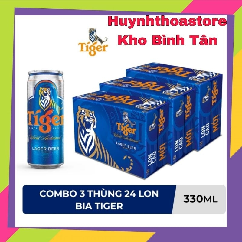 Combo 3 Thùng 24 lon bia Tiger 330ml