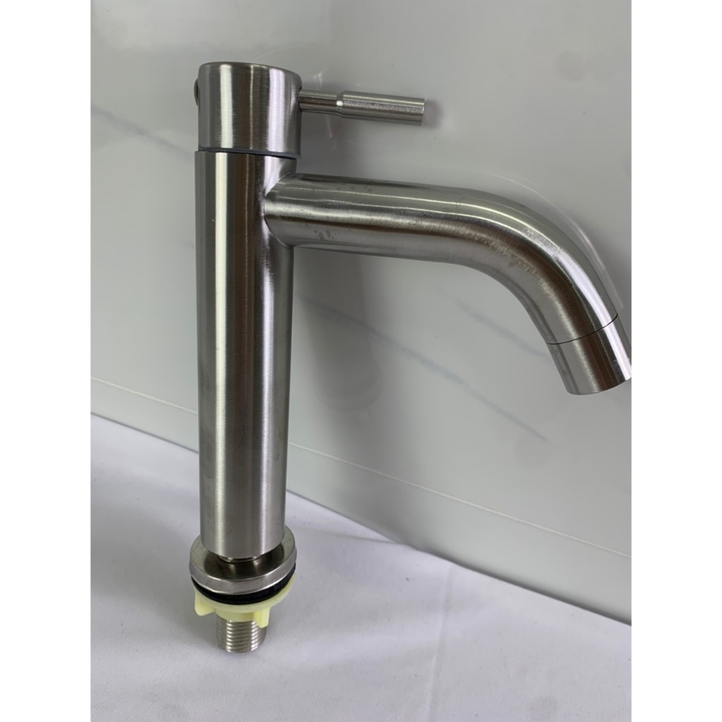 Vòi Rửa Mặt Lavabo Lạnh inox N6000 Fotar VÒI LA ĐIẾU 20cm đặt trên thành lavabo