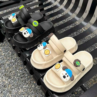 Dép Sandal Quai Hậu Nữ Dép Quai Ngang 2 Dây Đính Sticker Dễ Thương Đế Cao 4cm Chất Liệu EVA Siêu Nhẹ
