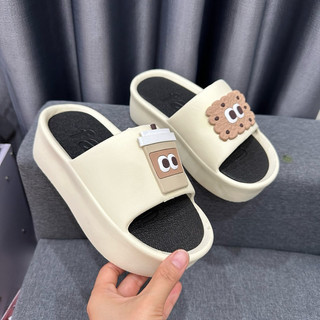 Dép bánh mì đế độn 5cm bản đẹp tặng kèm sticker Trà Sữa Xinh