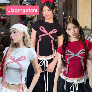 Áo babytee cuốn biên nơ caro siêu chất btcr