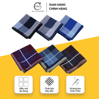 Khăn Mùi Xoa Khăn Tay Nam Lẻ Kẻ Mềm Mại Thấm Hút Tốt Sang Trọng Lịch Lãm Quý Ông (KMX-L1)