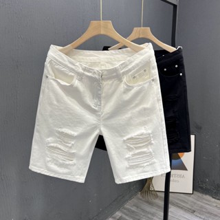 Quần short jean nam màu trắng lửng  boy phố màu trắng chất jean cotton cao cấp quần short nam Amiri QS7A250