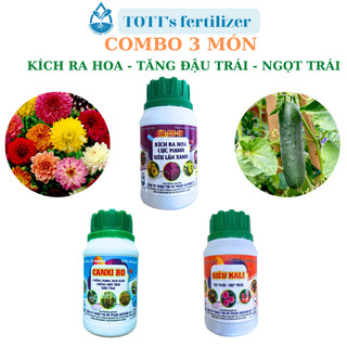 Set combo 10-55-10, Kali, Canxi Bo kích hoa, chống rụng nụ trái non, ngọt trái lớn trái đẹp hoa TOTT's fertilizer
