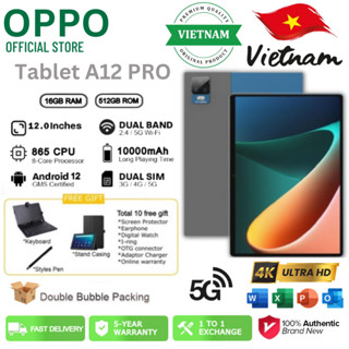 2025 MẪU MỚI Oppo Pad A12 Pro 12inch Android 12.0 [RAM 16GB 512GB ROM] Máy tính bảng Android hai SIM 4G LTE WiFi 2.4/5G