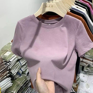 Áo Babytee Thun Gân Body Nữ Tay Ngắn Đơn Giản, Chất Thun Gân Cotton Co Giãn Mạnh 00012