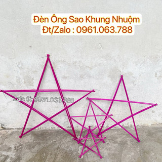 Khung đèn ông sao nhuộm đỏ , đèn ông sao nan tre