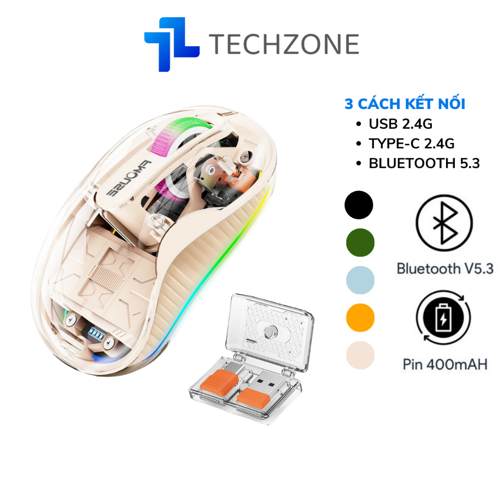 Chuột Không Dây TZ28, TZ333 Kết Nối Bluetooth - USB 2.4Ghz,Nhỏ Gọn,Phù Hợp PC Laptop,Bền Và Đẹp PHUC DAI