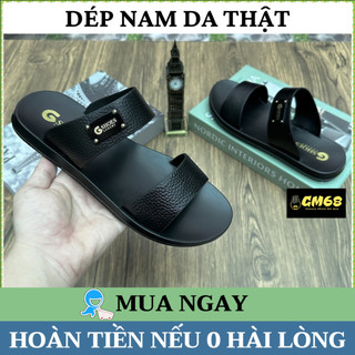 Dép nam chất liệu da thật nguyên tấm đế cao su bảo hành 1 năm TK012