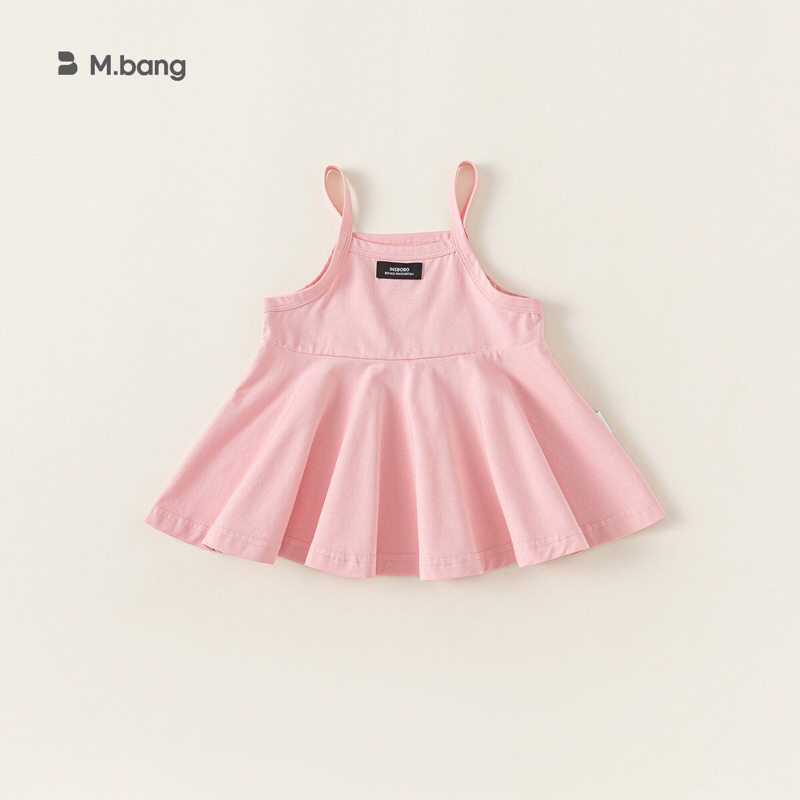 Áo hai dây bé gái Mbang chất cotton siêu mát, Áo hai dây bé gái Mbang màu hồng xinh xắn