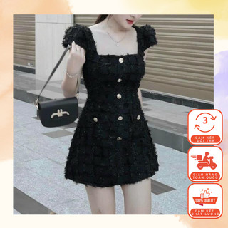 Đầm Dạ Lông Vũ Tay Con Xinh Xắn