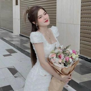 Đầm Dạ Lông Vũ Tay Con Xinh Xắn