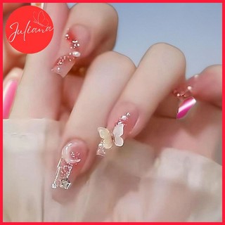 [Mã-C066] Móng Tay Giả Juliana Hoạ Tiết Mặt Trăng Ngôi Sao Lấp Lánh Hộp 24 Nails Box (Kèm Phụ Kiện Làm Móng)
