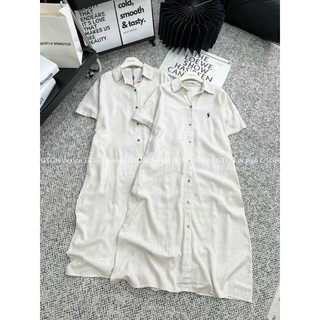 Siuu phẩm váy sơ mi linen mềm thêu ngựa so hottt hàng TKCC freesize