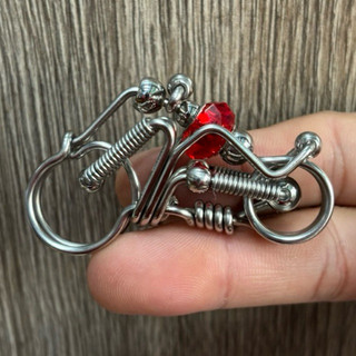 Móc khoá thủ công Inox 304 hình dáng xe Harley Davidson
