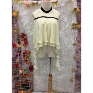 Áo Voan Croptop Bèo Tầng Dây Xoắn Rơi - Size S  M🌹