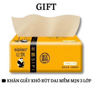 (QUÀ TẶNG KHÔNG BÁN) Giấy Ăn Tre Sipiao - Khăn Giấy Khô Rút Dai Mềm Mịn 3 Lớp
