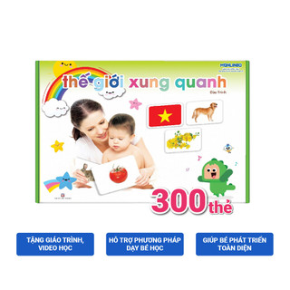 Thẻ Học Thông Minh Cho Bé Từ 0-6 Tuổi - Dạy Bé Thế giới Xung Quanh 300 Thẻ Flashcard Chuẩn Glenn Doman - Hỗ Trợ Cách Dạy
