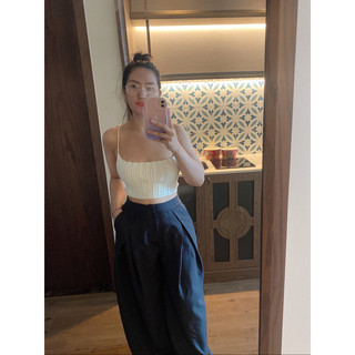 [Minh Thư Handmade] Áo Yếm Len Móc LISA Croptop Hở Lưng - Áo Bra Len Đan Dây Sexy Đi Biển Thủ Công Crochet (Sẵn HCM)