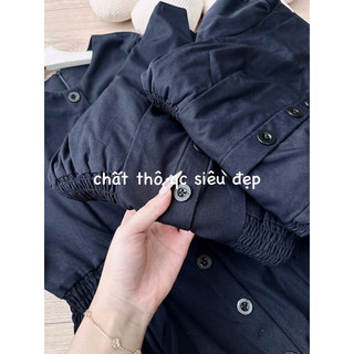 VÁY CHUN EO CÚC TRƯỚC TAY BỒNG