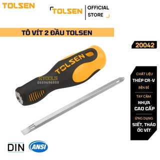 Tô vít 2 đầu cán mềm tolsen 6x135mm, thép cr-v cao cấp chắc chắn, đầu vít có từ tính – tiêu chuẩn eu
