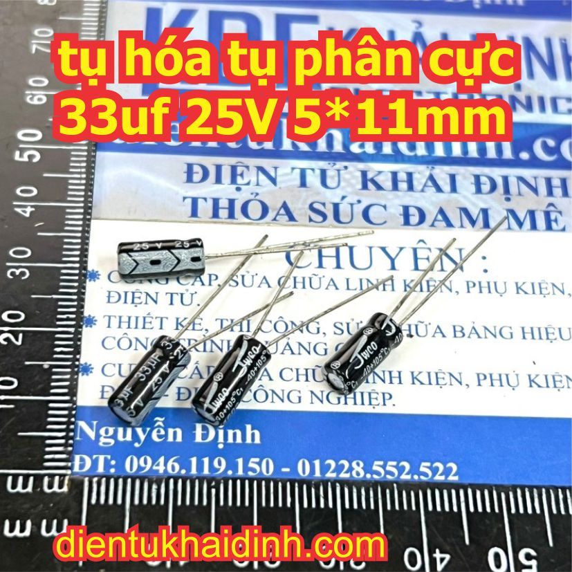 TỤ HÓA, TỤ PHÂN CỰC 33uf 25V (50 tụ) KDE1792