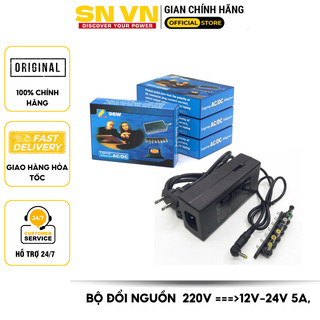 Bộ đổi nguồn đa năng từ 220v sang 12v-24v 5A,  với 8 đầu chuyển đổi kích thước khác nhau