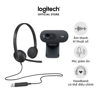 Combo Tai nghe mic chống ồn H340 & Webcam C270 HD